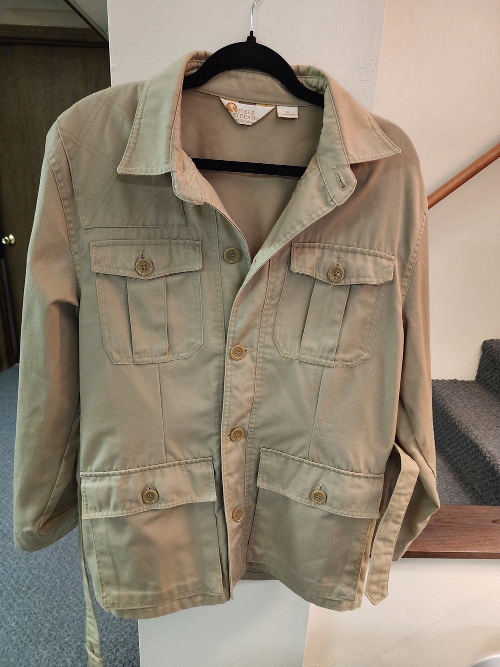 Vintage 80's Cotton Twill Field & Stream Women's Tan Utility Jacket